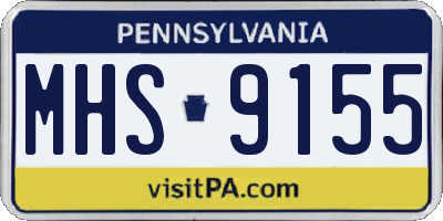 PA license plate MHS9155