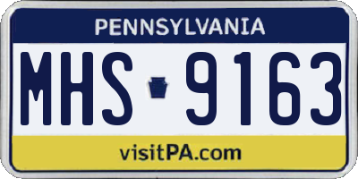 PA license plate MHS9163