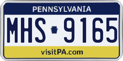 PA license plate MHS9165