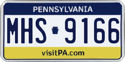 PA license plate MHS9166