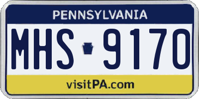 PA license plate MHS9170