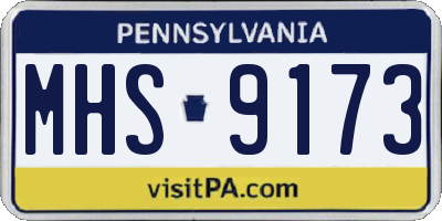 PA license plate MHS9173