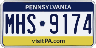 PA license plate MHS9174