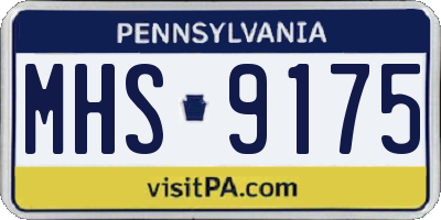 PA license plate MHS9175