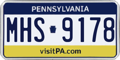 PA license plate MHS9178