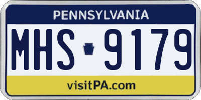 PA license plate MHS9179