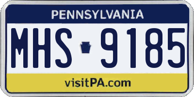PA license plate MHS9185