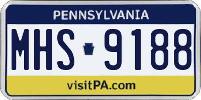 PA license plate MHS9188