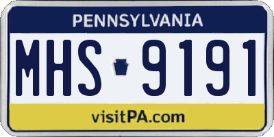 PA license plate MHS9191