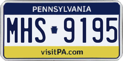 PA license plate MHS9195