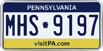 PA license plate MHS9197
