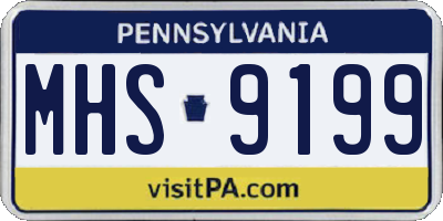 PA license plate MHS9199