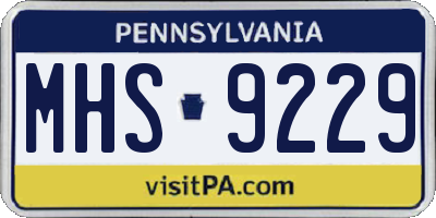 PA license plate MHS9229