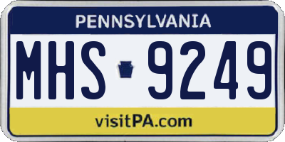 PA license plate MHS9249