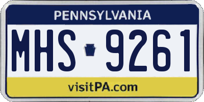 PA license plate MHS9261