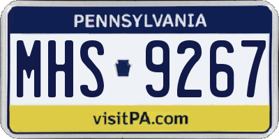 PA license plate MHS9267