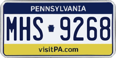 PA license plate MHS9268
