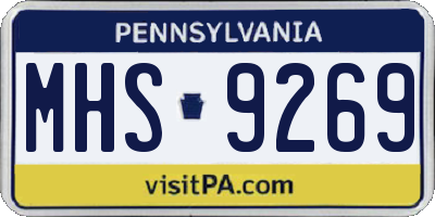 PA license plate MHS9269