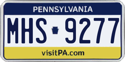 PA license plate MHS9277