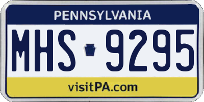PA license plate MHS9295