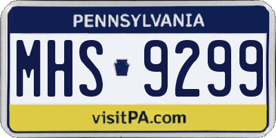PA license plate MHS9299