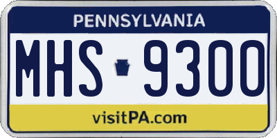 PA license plate MHS9300