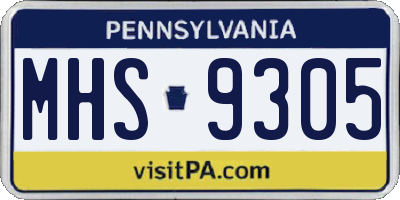 PA license plate MHS9305