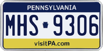 PA license plate MHS9306