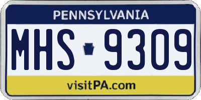 PA license plate MHS9309
