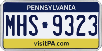 PA license plate MHS9323