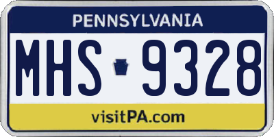 PA license plate MHS9328