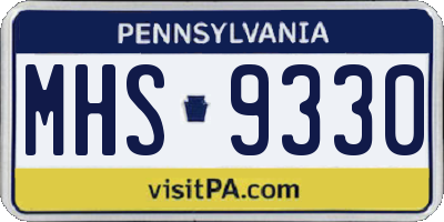 PA license plate MHS9330
