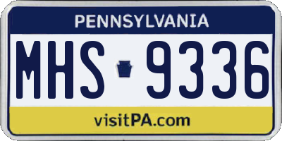PA license plate MHS9336