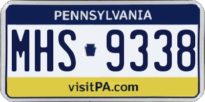 PA license plate MHS9338