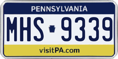 PA license plate MHS9339