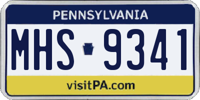 PA license plate MHS9341