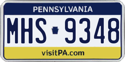 PA license plate MHS9348