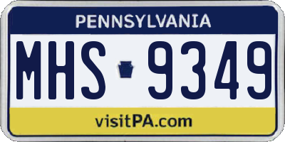 PA license plate MHS9349