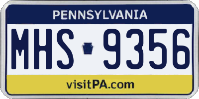 PA license plate MHS9356