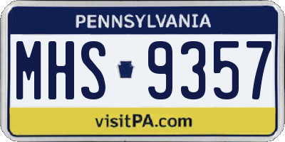 PA license plate MHS9357