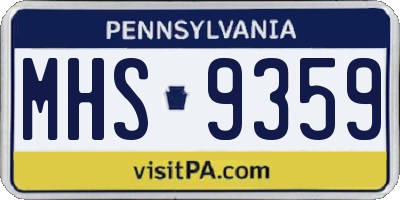 PA license plate MHS9359