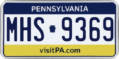 PA license plate MHS9369