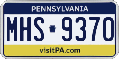 PA license plate MHS9370