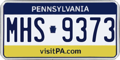 PA license plate MHS9373