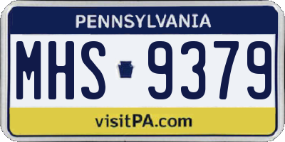 PA license plate MHS9379