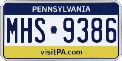 PA license plate MHS9386
