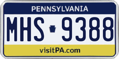 PA license plate MHS9388