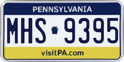 PA license plate MHS9395
