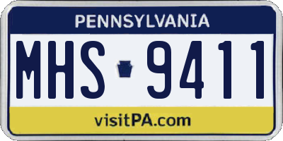 PA license plate MHS9411