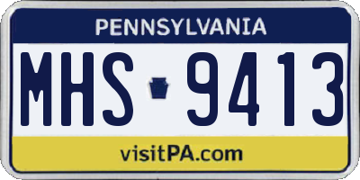 PA license plate MHS9413
